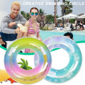 Sequined Rubber Inflatable Beach Pool Swim Ring With Handle
