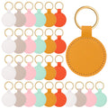 PU Leather Round Faux Keychain