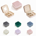 Velvet Travel Jewelry Box With Mirror