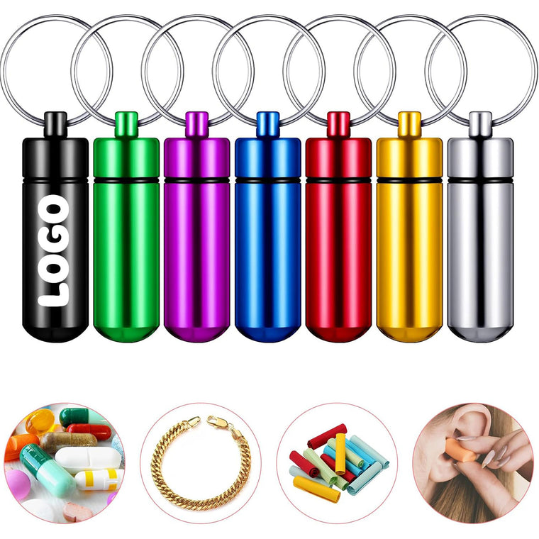 Aluminum Alloy Mini Pill Case Keychain