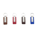 Rectangular Leather Keychain Metal Plate