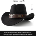 Stylish Roll Up Brim Western Cowboy Hat
