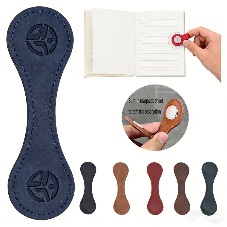 Vintage Leather Magnetic Bookmark Clip