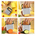Stainless Steel Crinkle Cutter Knife With Protective Cover