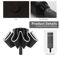 Windproof Inverted Folding Umbrellas With Reflective Stripe