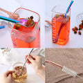 Stainless Steel With Filter Spoon Drinking Stirring Straws