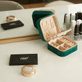 Velvet Travel Jewelry Box With Mirror