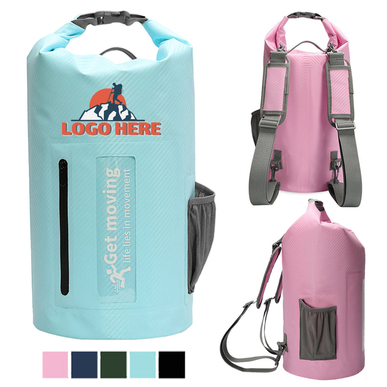 10L Carbon Fiber Waterproof Double - Shoulder Bucket Bag
