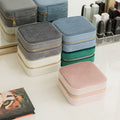 Velvet Travel Jewelry Box With Mirror