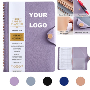 Weekly Calendar A5 Soft Leather Buckle Coil Notebook