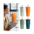 Stainless Steel Straw Thermos Cup