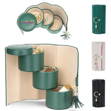 Triple Layer Leather Jewelry Roll Organizer