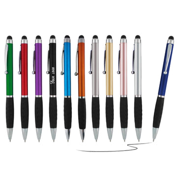 2 In1 Metal Twist Action Stylus Ballpoint Pen
