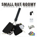 Women Mini Zip Around Wristlet Dual Pouch