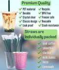 12 Oz Clear Plastic Cups With Lids And Straws