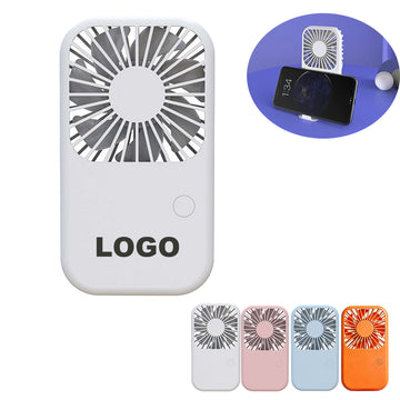 Portable Square Mini Fan With 800mAh Phone Stand Design