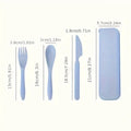 Reusable Wheat Straw Cutlery Set with Case