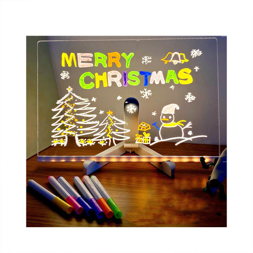 Acrylic Light Message Board With 7 Colored Pens