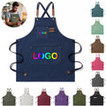 Adjustable Denim Bib Work Apron-Full Color