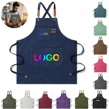 Adjustable Denim Bib Work Apron-Full Color