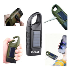 Solar-Powered Hand-Cranked And Rechargeable Flashlight