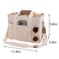 Multi-Pocket Canvas Tote With Crossbody Strap