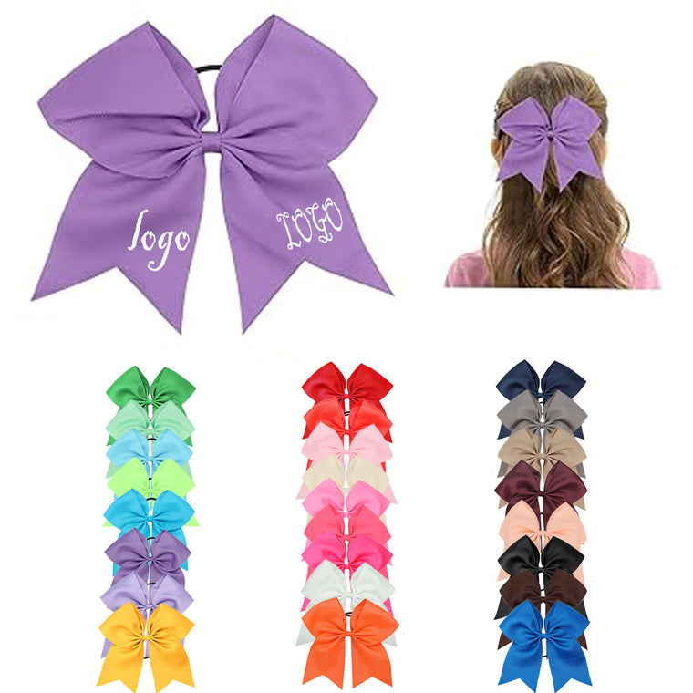 Jumbo 8 Inch Cheer Hair Bow With Elastic Holder