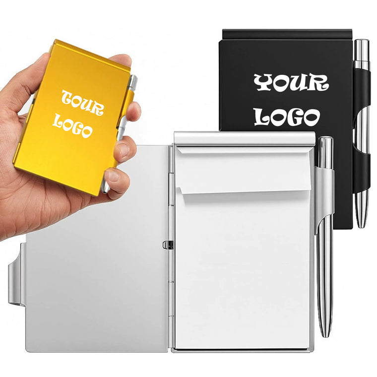 Metal Pocket Notebook With Pen And Writting Paper