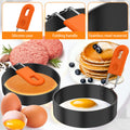 4 Pcs Folding Handle Stainless Steel Omelette Ring Set