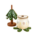 Wooden Christmas Tree-Shaped Cup Coaster For Christmas Gift