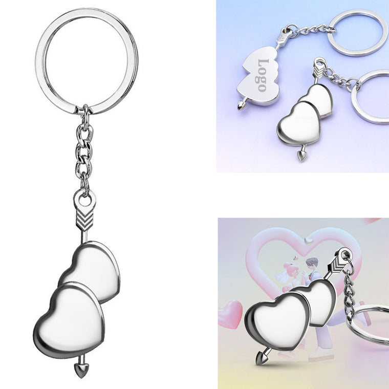 Metal Heart-Shaped Keychain