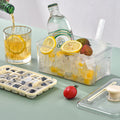 One-Button Press Ice Cube Trays With Lid And Bin