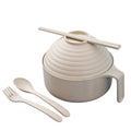 5-Piece Wheat Straw Soaking Noodle Bowl Set With Cutlery