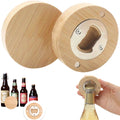 Round Bamboo Bottle Opener
