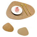 Pu Leather Round Placemat Heat Resistant Washable