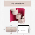 Triple Layer Leather Jewelry Roll Organizer