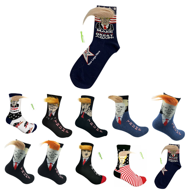 Trump Socks with Hair and Comb