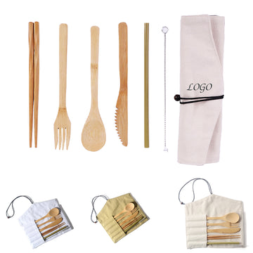 Bamboo Tableware Bag Set