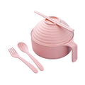 5-Piece Wheat Straw Soaking Noodle Bowl Set With Cutlery