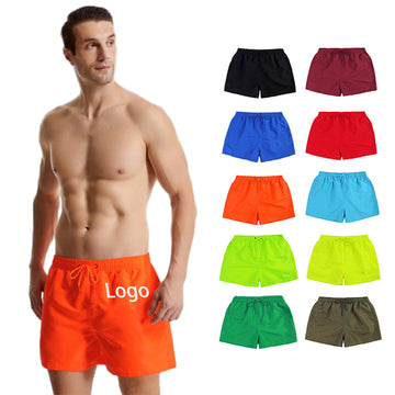 Summer Solid Color Elastic Quick Dry Lightweight Beach Short