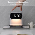 Bedside Lamp with Clock with 10W Wireless Charging
