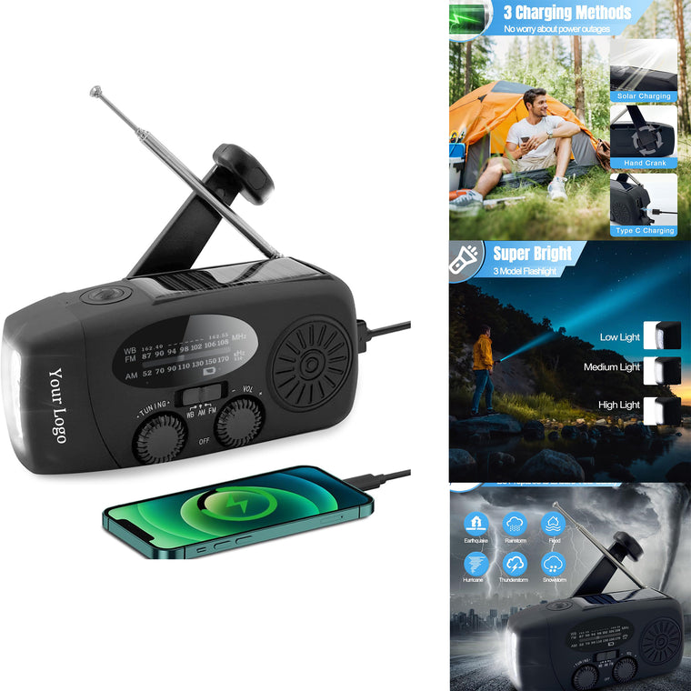 Solar Hand Crank Radio With Flashlight
