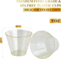 9 Oz Clear Gold Glitter Plastic Cups