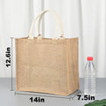 Reusable Jute Tote Bag With Cotton Handles
