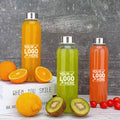 18 Oz Clear Glass Bottle With Stainless Steel Lid
