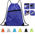 Sport Zipper Pocket Drawstring Backpack