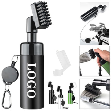 Golf Club Cleaner Brush with Retractable Hook
