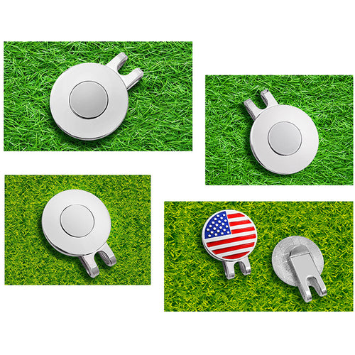 1.26" Golf Hat Clip, Silver Blank Magnetic Plate System
