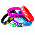Debossed Color Ink Filled Silicone Wristbands
