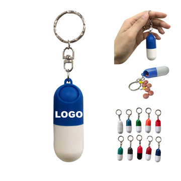 Emergency Capsule Pill Box Keychain